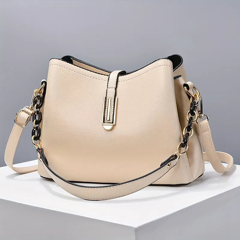 Stylish Chic Crossbody Bag - Women's Elegant Single Shoulder Bag with Chain Strap Design - Fashionable Casual Accessory for Everyday Use