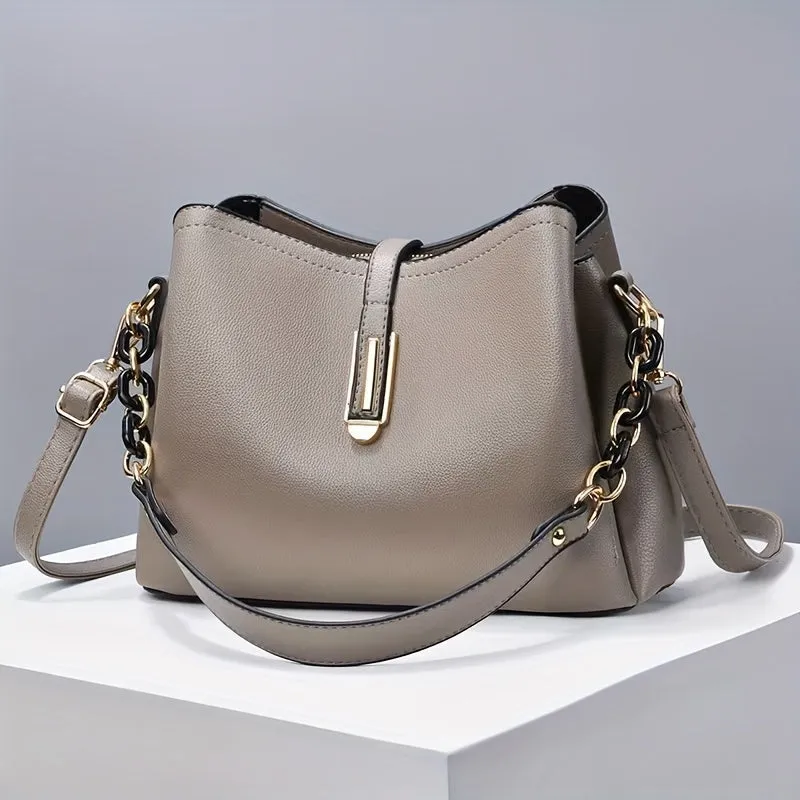 Stylish Chic Crossbody Bag - Women's Elegant Single Shoulder Bag with Chain Strap Design - Fashionable Casual Accessory for Everyday Use