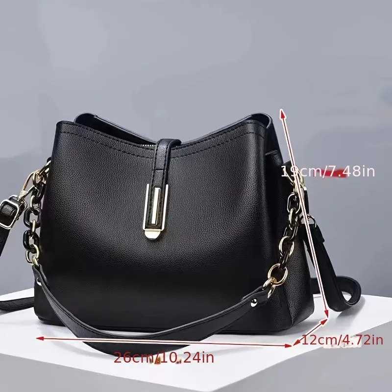 Stylish Chic Crossbody Bag - Women's Elegant Single Shoulder Bag with Chain Strap Design - Fashionable Casual Accessory for Everyday Use