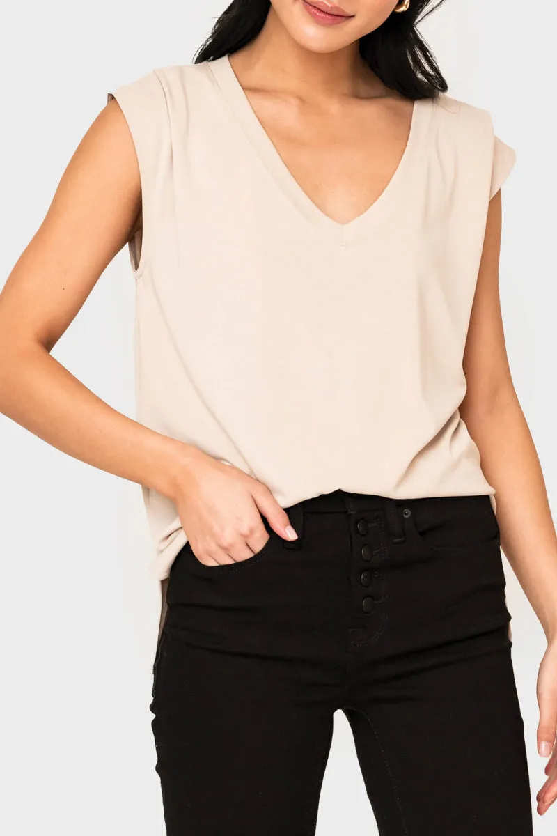 The Favorite Luxe Essentials V-Neck Tee