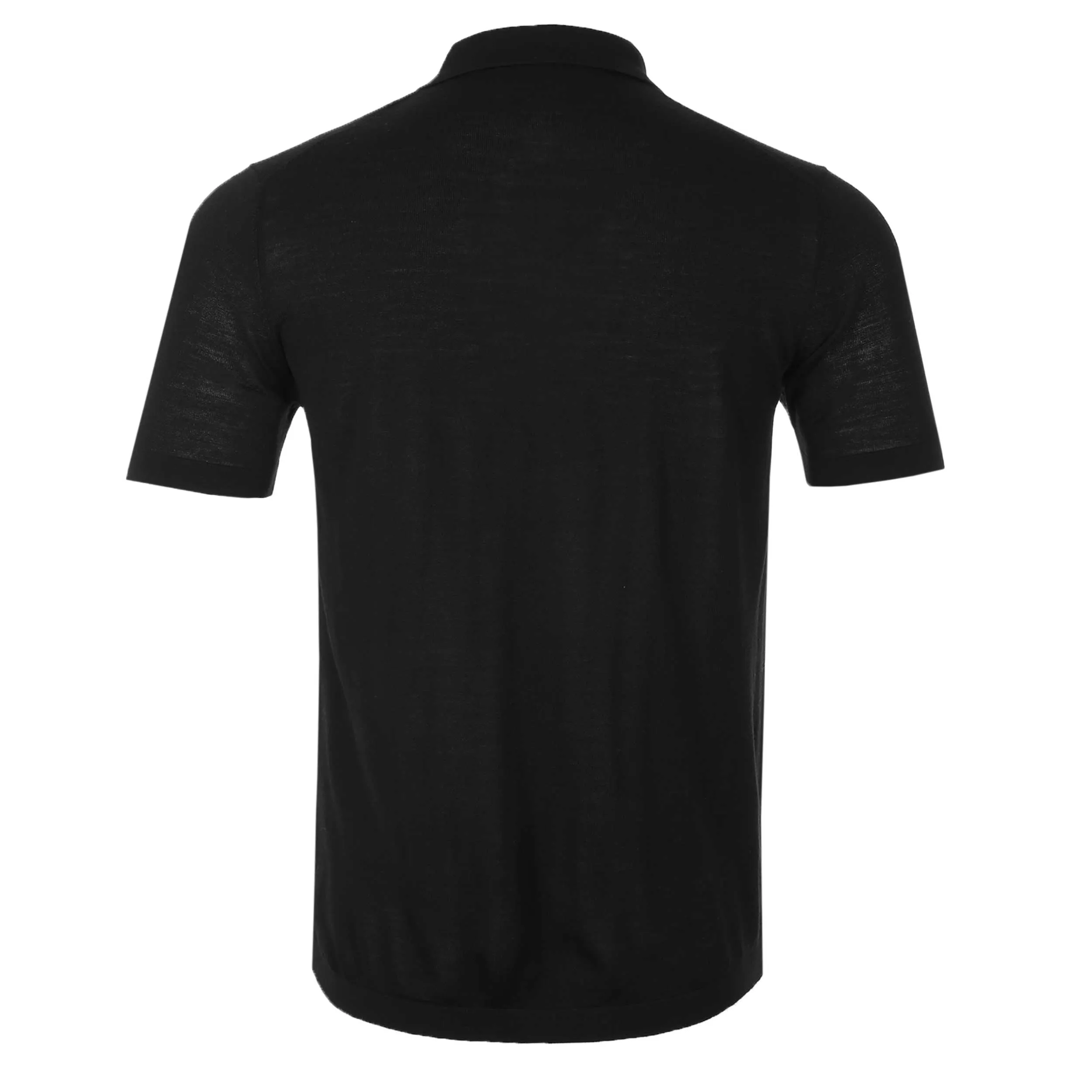 Thomas Maine Zip Knit Polo in Black