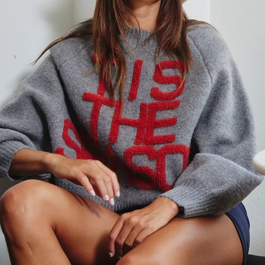 Tis the Season Charcoal Lettering Sweatshirt