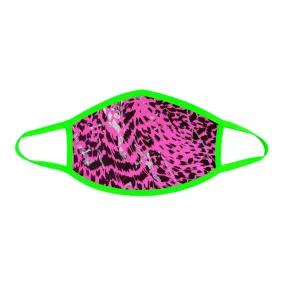 Toxic Kitty Blue Uv Face Mask With Neon Green Trim