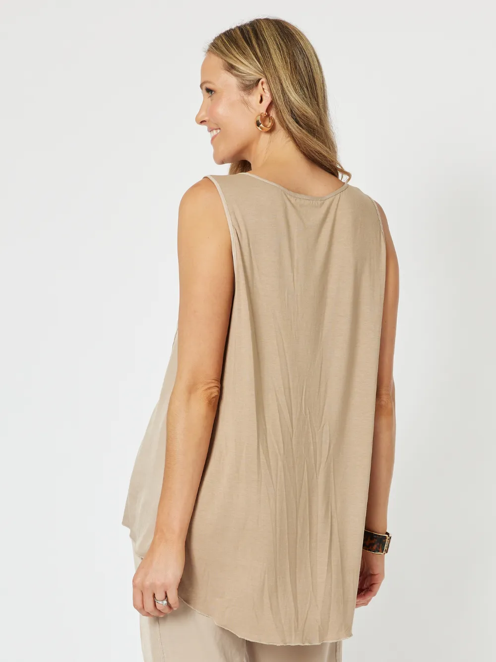 Traveller Luxe Round Neck Cami - Caramel