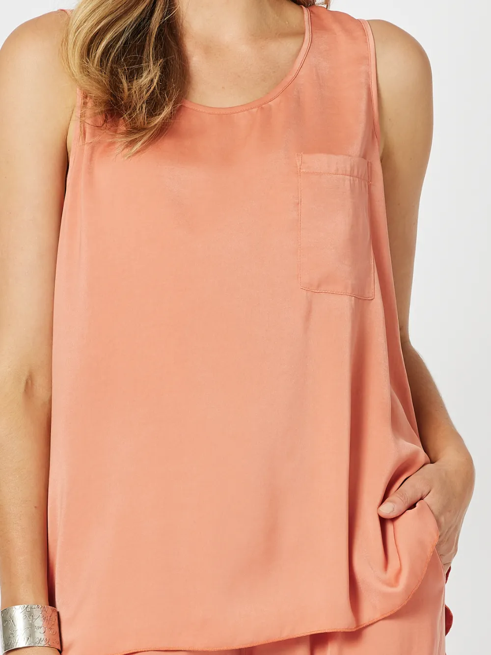 Traveller Luxe Round Neck Cami - Sunset