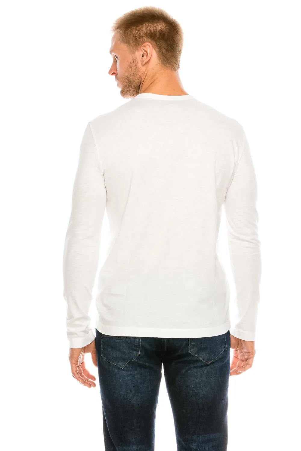 Tri-Blend Long Sleeve Crew Neck T-Shirt & Binded Neckline