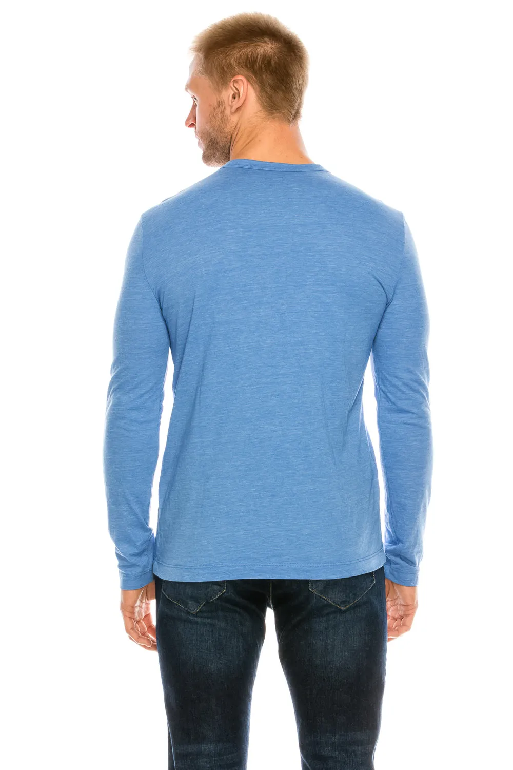 Tri-Blend Long Sleeve Crew Neck T-Shirt & Binded Neckline