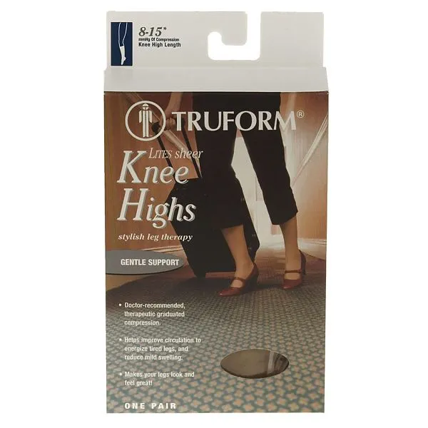 TRUFORM Women's LITES 8-15 mmHg Knee High Support Stockings