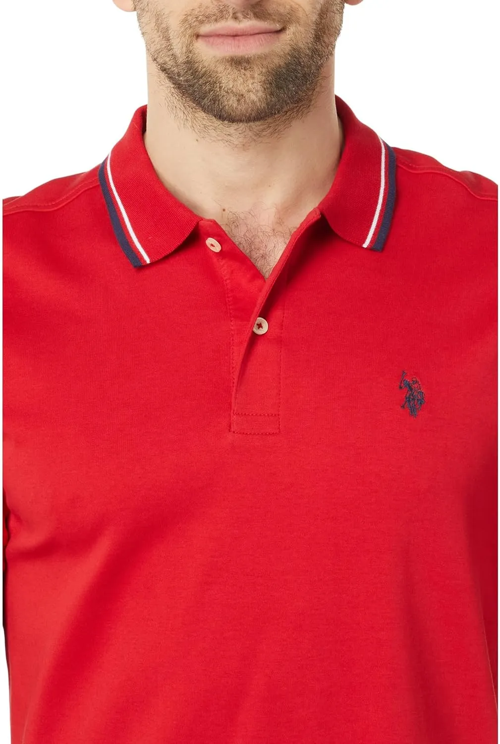 U.S. Polo Assn. Slim Fit Tipped Interlock Knit Polo