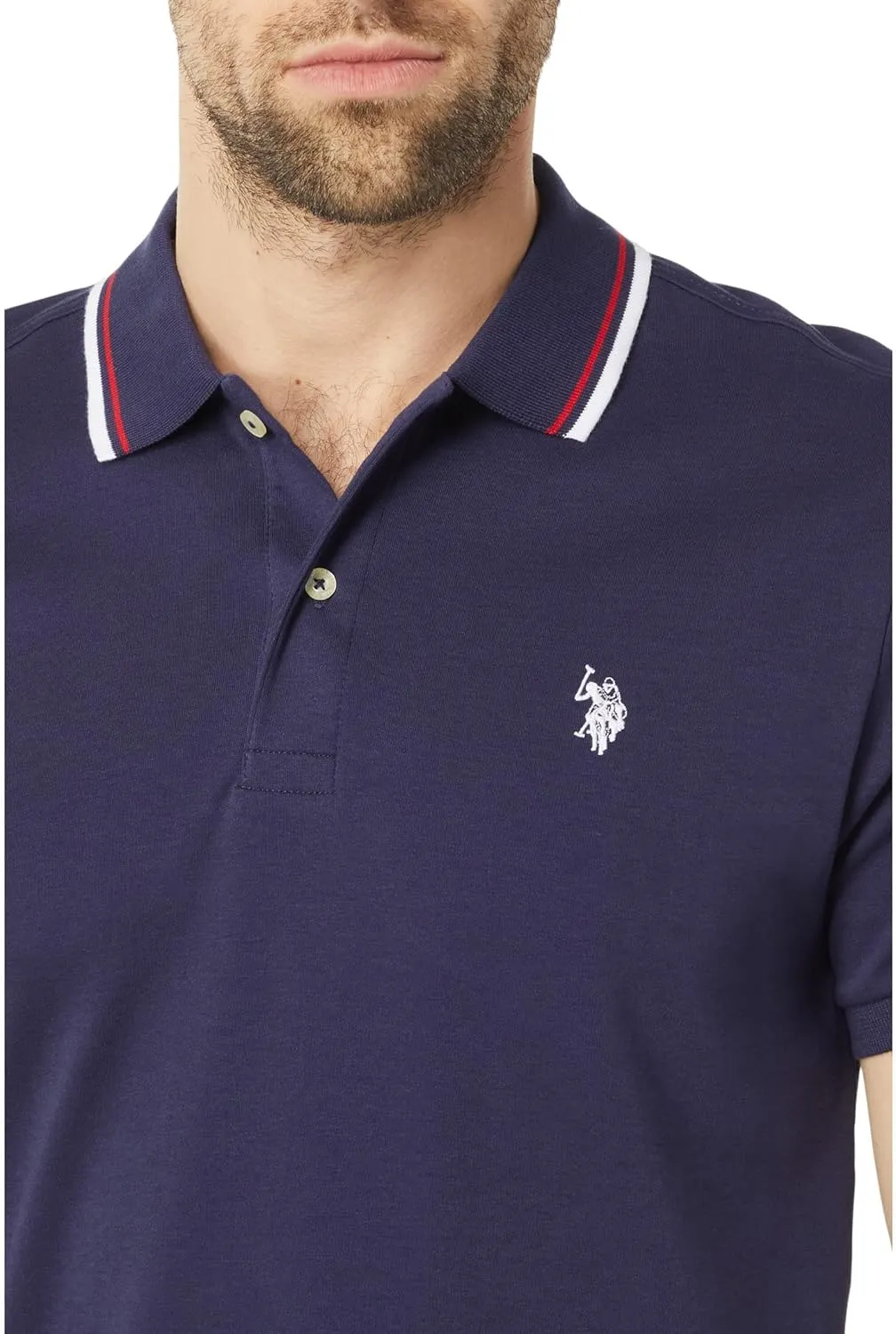 U.S. Polo Assn. Slim Fit Tipped Interlock Knit Polo