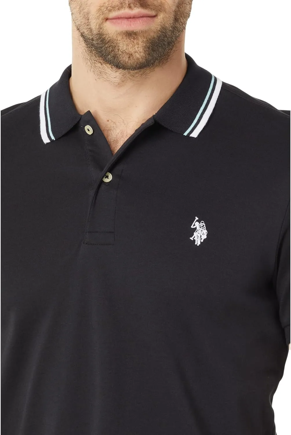 U.S. Polo Assn. Slim Fit Tipped Interlock Knit Polo