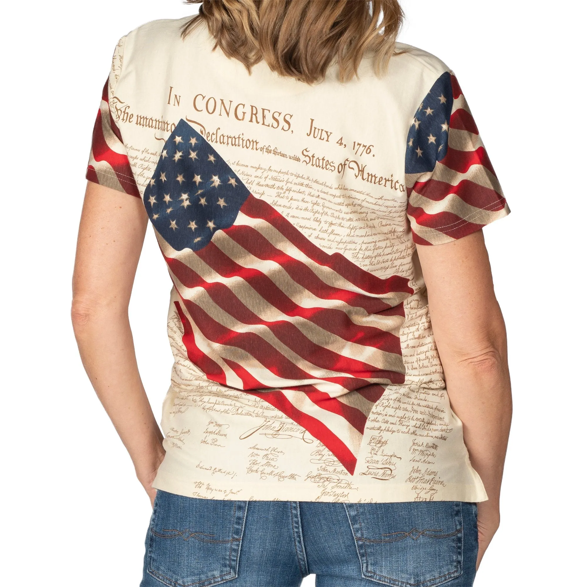 Waving American Flag Polo Shirt