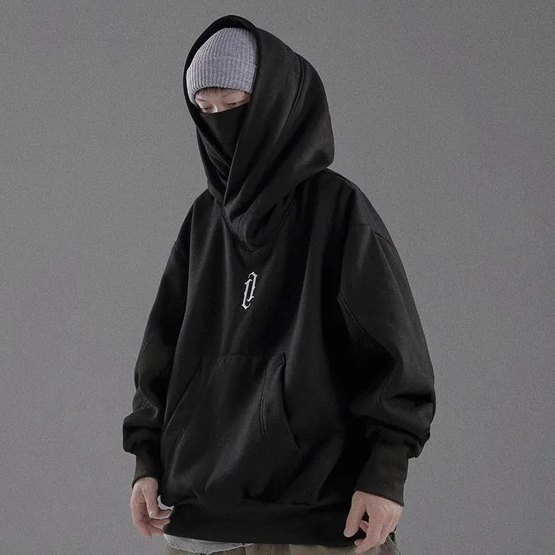 Wenkouban Back To School  Black Hoodie Hoodies Sweatshirt With Hood Baggy Harajuku Japanese Streetwear Hip Hop Autumn Turtleneck Men