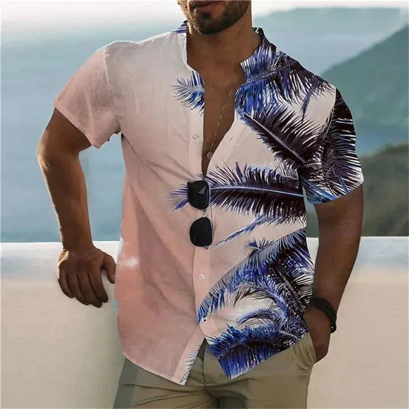 Wiaofellas  -  Plant Minimalist Summer Short Sleeved Polo Shirt Monotonous Breathable Polo Shirt Men's Clothing