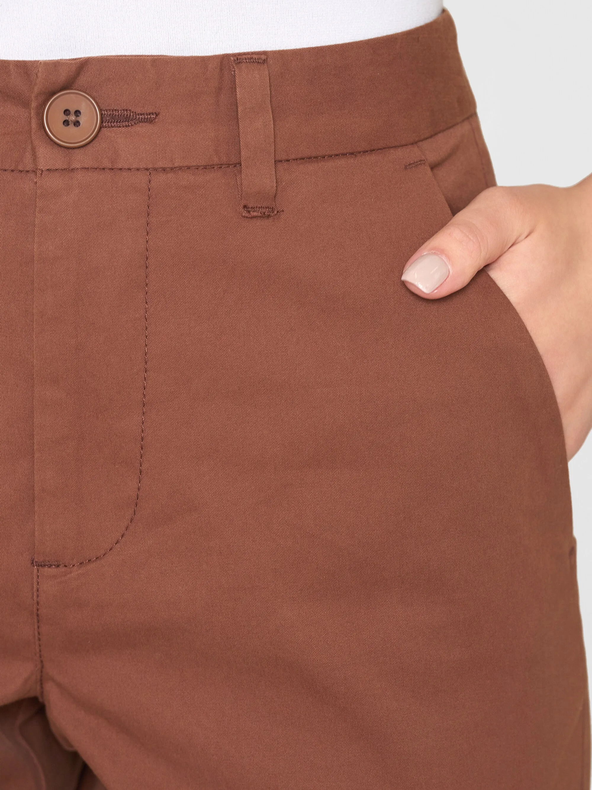 WILLOW regular cropped poplin chino - Tiramisu