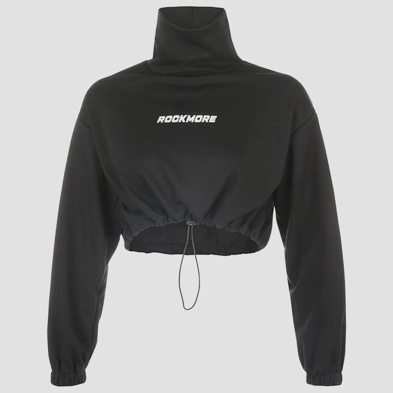 WLS Drawstring Turtleneck Cropped Sweatshirt