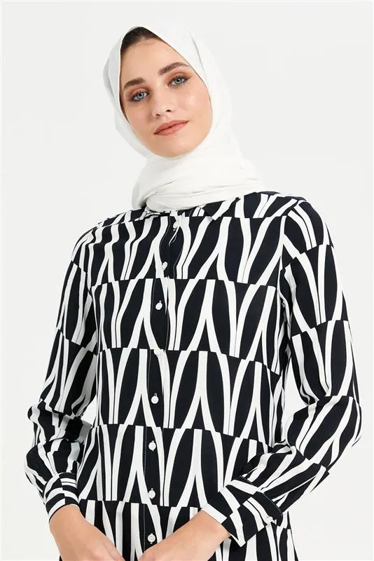 Women White And Black Shirt Tunic