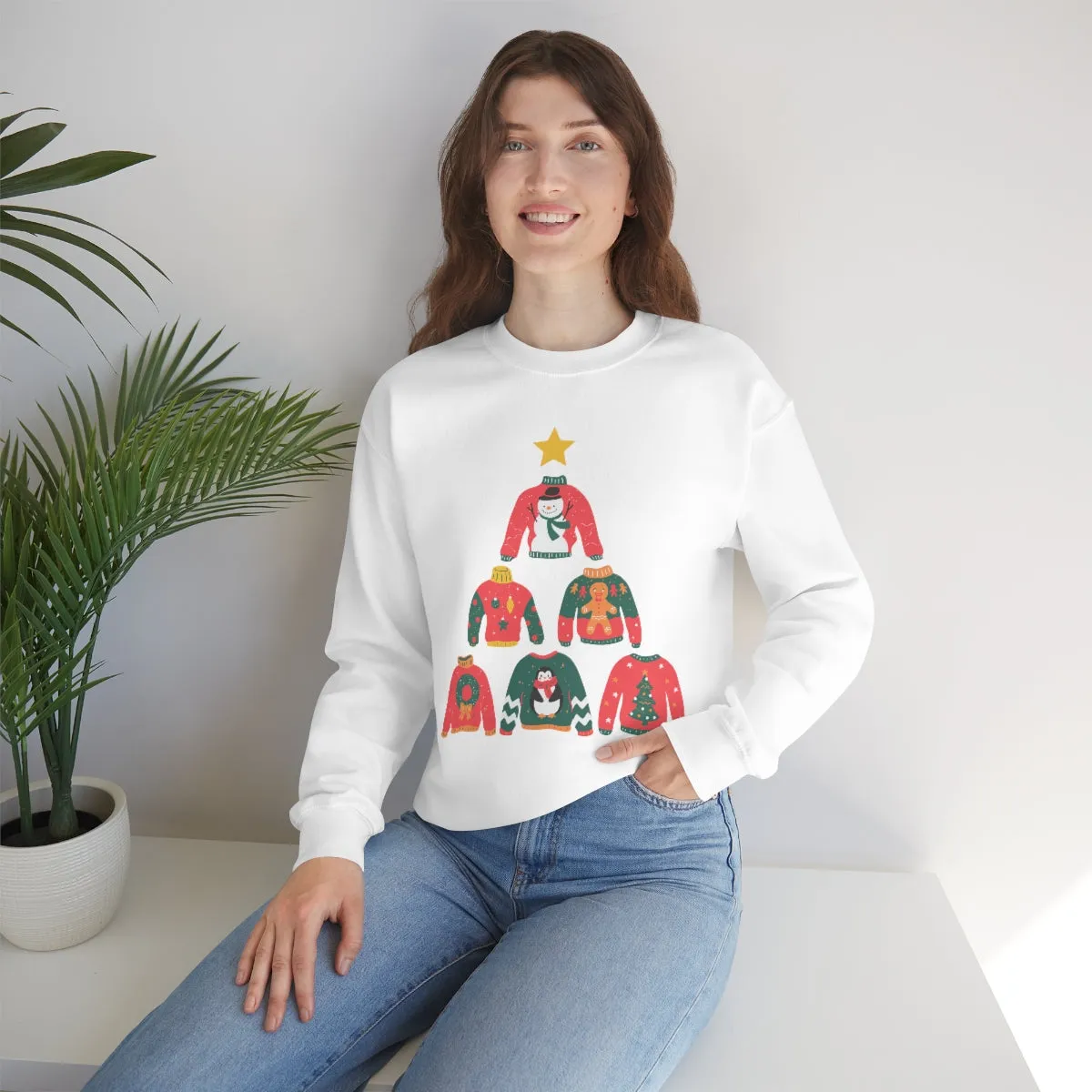 Womens Christmas Tree Theme Sweatshirt