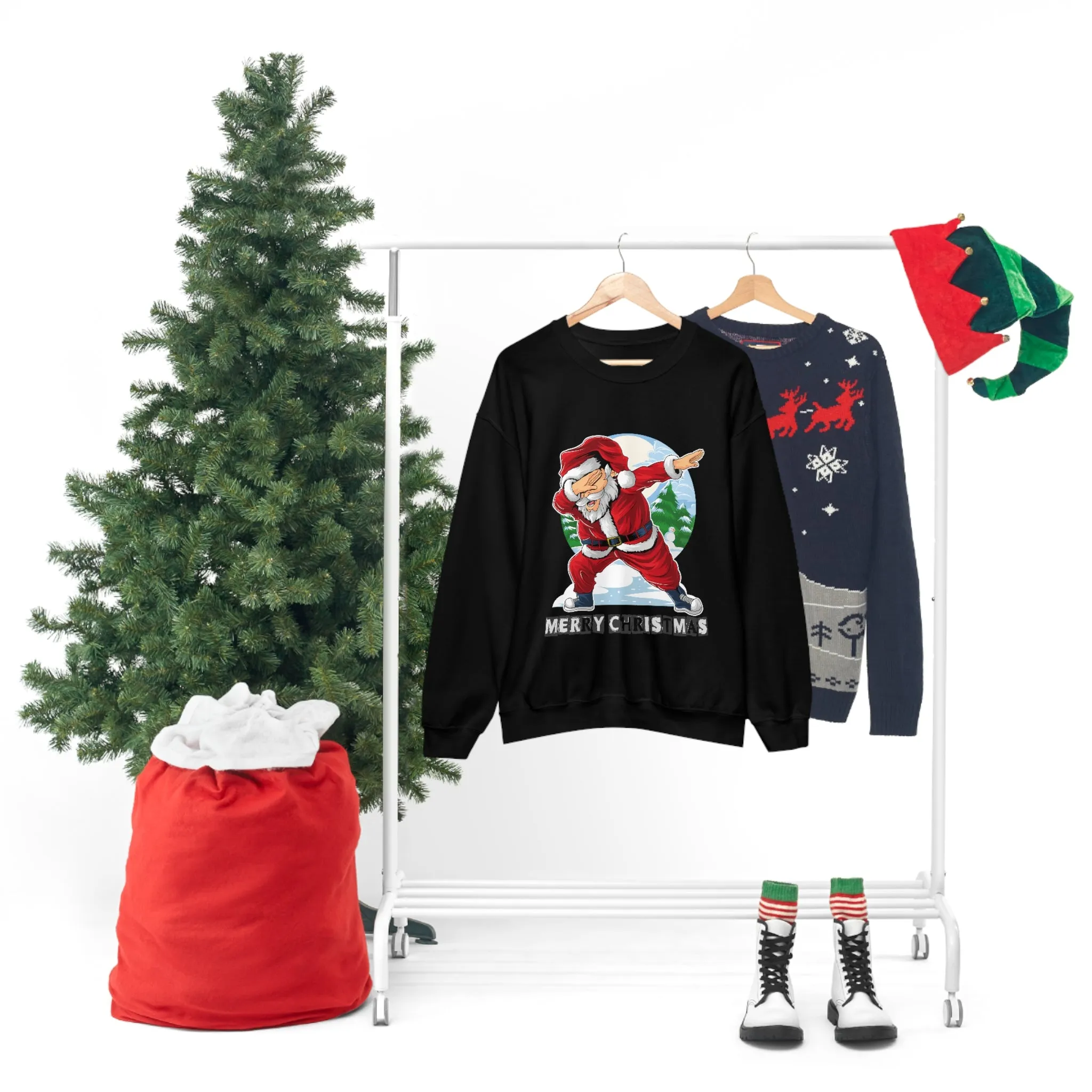 Womens Dabbing Santa Crewneck Sweatshirt