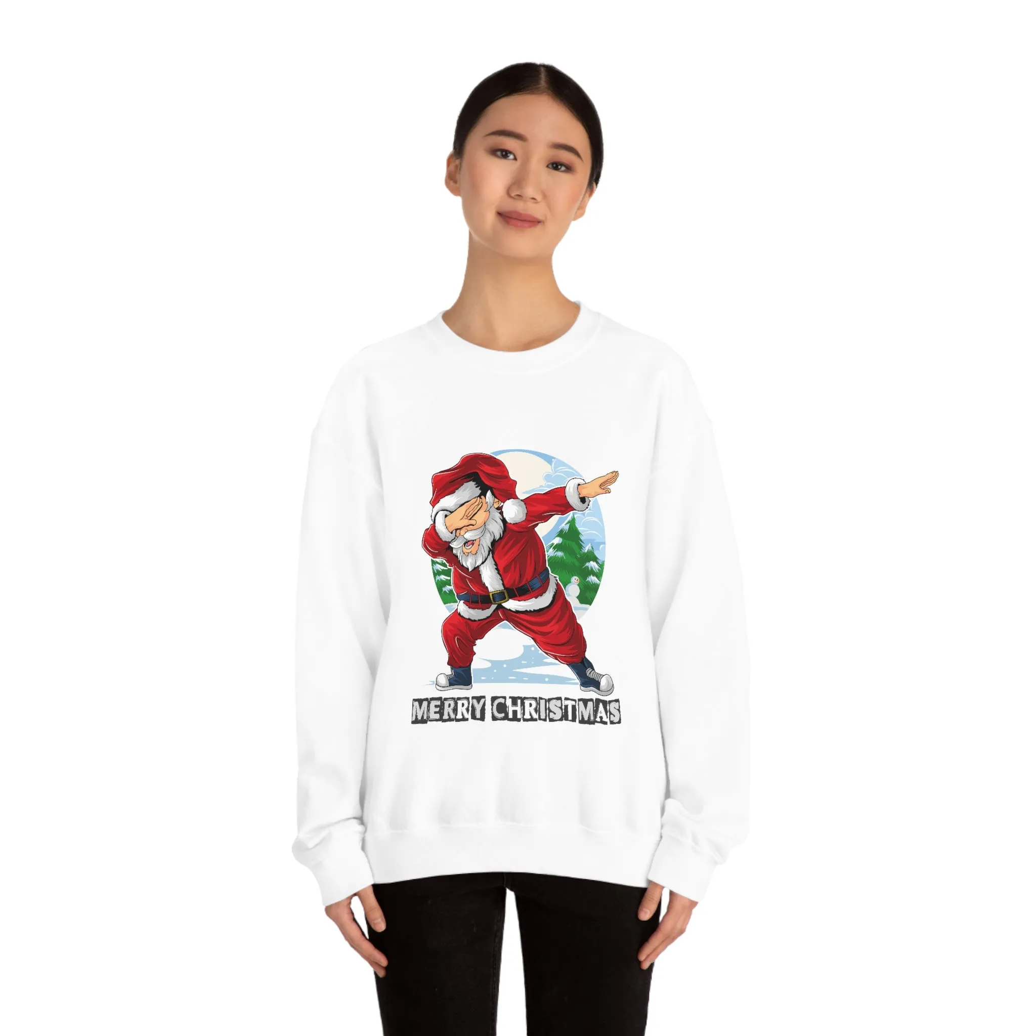 Womens Dabbing Santa Crewneck Sweatshirt