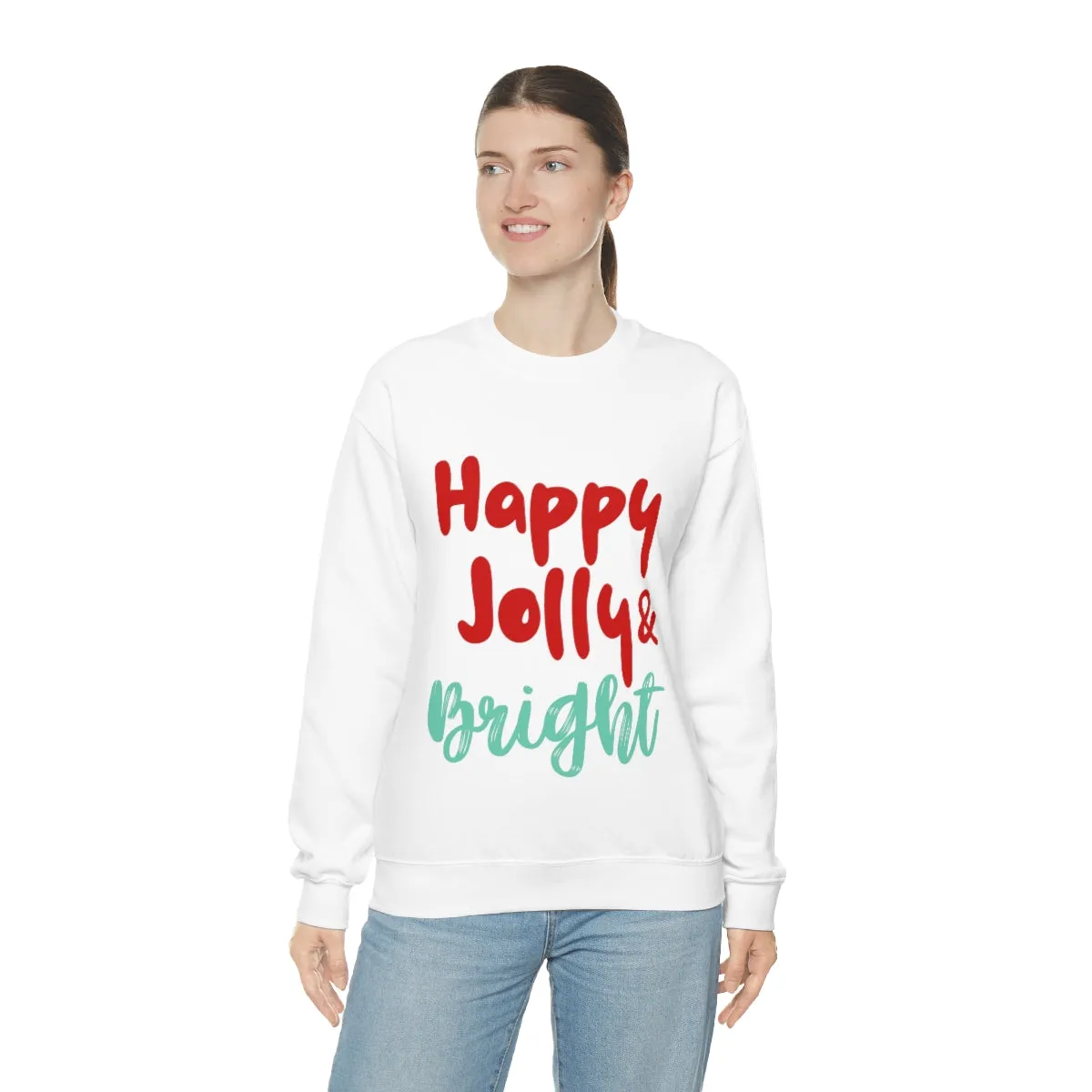 Womens Happy Jolly & Bright Sweatshirt