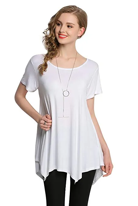 Womens Swing Tunic Tops Loose Fit Comfy Flattering T Shirt