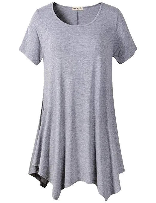 Womens Swing Tunic Tops Loose Fit Comfy Flattering T Shirt