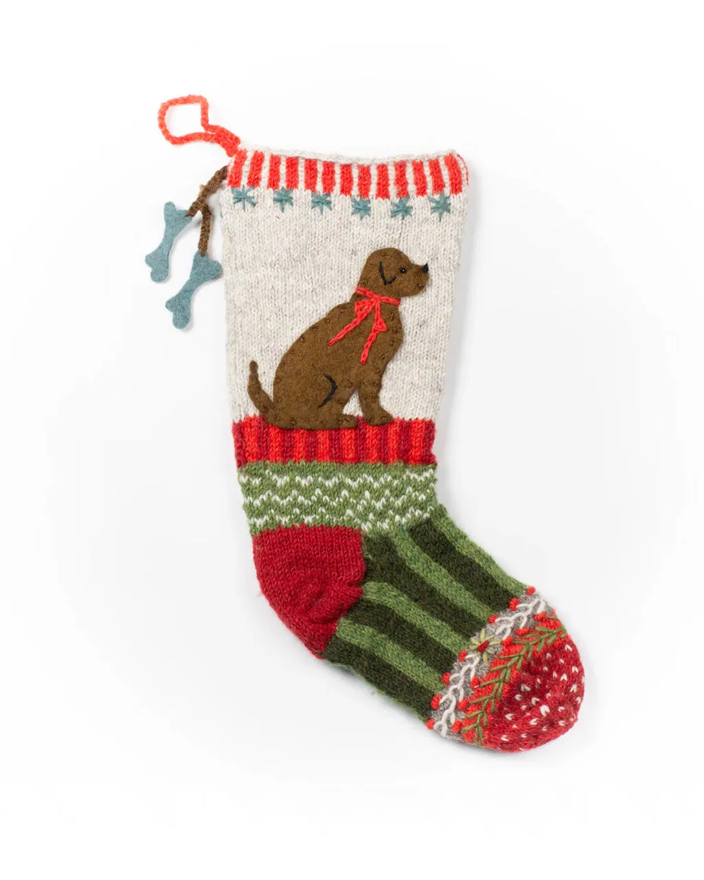 Wool Knit Stocking - Canine Christmas