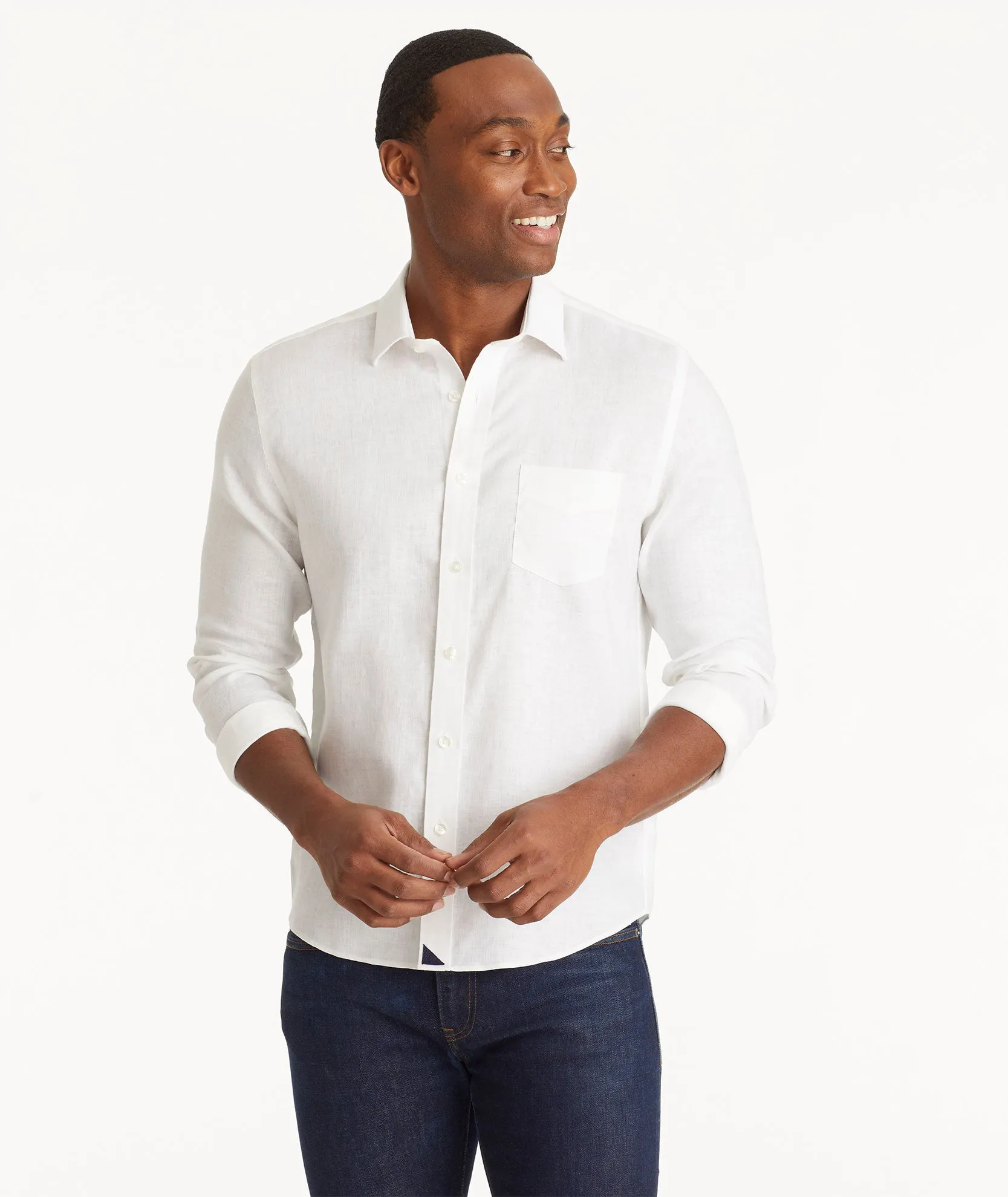 Wrinkle-Resistant Linen Vin Santo Shirt